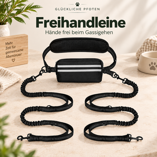 Freihand-Leine mit Bauchgurt & Tasche